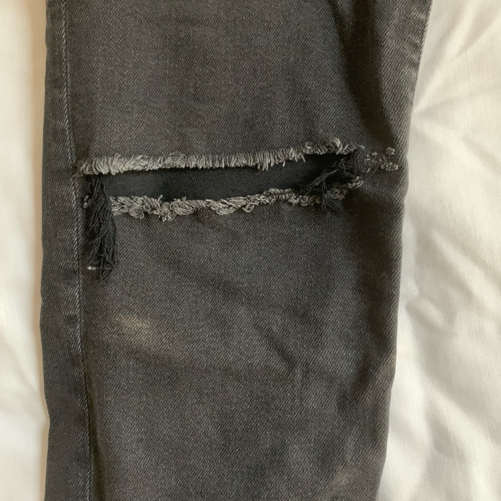 Madewell The Girljean Black Rip Knee Skinny Jeans 28 - Picture 3 of 11
